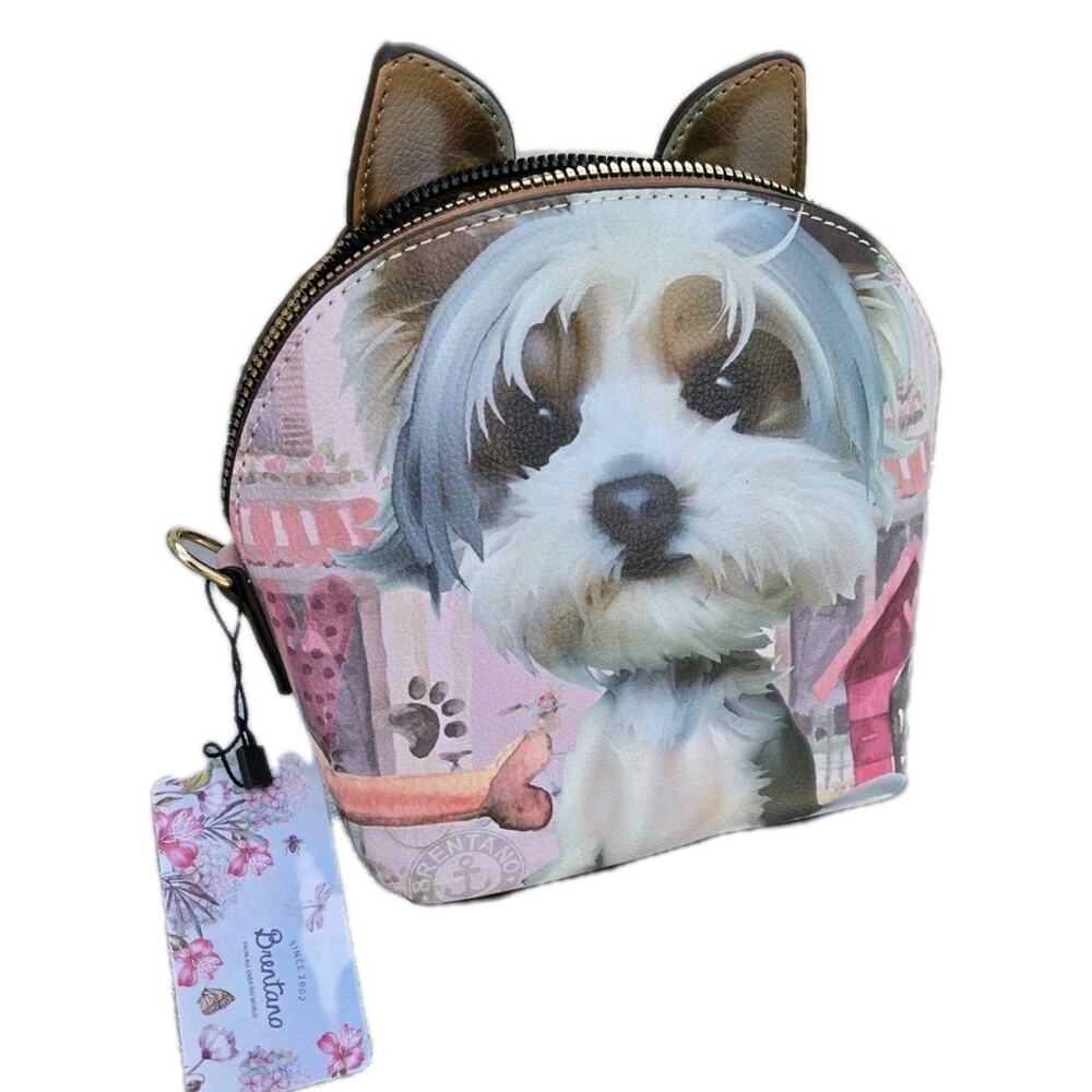 Brentano Dog Crossbody Bag with Ears Vegan Leather